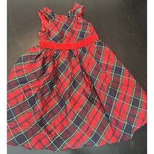 Janie and Jack Girls Holiday Red Checkered Dress Size 5